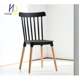 Home Indoor Use Plastic Back Seat Wood Legs Dining Chair