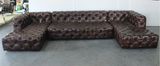 High End Big KTV Sofa, Button Leather Sofa, Classic L Shape Sofa Tde-03