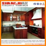 Solid Wood Kitchen Cabinet with Natural Quartz Stone Desktop