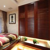 Bulit-in Wall Wardrobe with Solid Wood Shutter Door