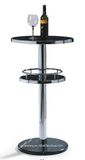 Black Gold Color Glass Table for Bar (TP-6010)