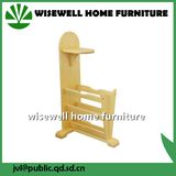 Solid Pine Wood Magazine Rack Side Table (W-MS-8023)