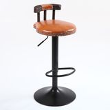 Design Metal Bar Stool with Leather Seat
