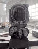 Rose Headstone/Monument/Tombstone, Rose Shaped Tombstone, Stone-Shadow, Black Granite Monument & Tombstone