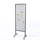 4 Wheels Detachable Portable Accessories Metallic Hook Display Rack Shelf