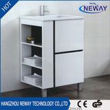 Simple Floor Standing White Plastic Bathroom Cabinet