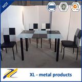 Simple Elegant Square White and Black Tempered Glass Table