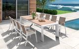 Aluminum Alloy Dining Table and Chair with Teak Finish