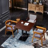 Wooden Restaurant Furniture Set with Fabric Upholstery Chair and Square Table (SP-CT796)