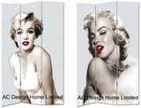 Marilyn Monroe Design Living Room Canvas and Wooden Printing Decorative Folding Screen Room Divider X 3 Panel