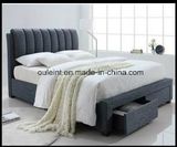 Fabric Double Size Bed with Drawer Bedroom Furniture