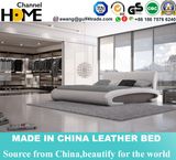 Modern White Leather Bed for Home Bedroom Furniture (HC378)
