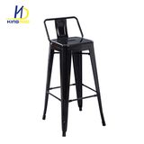 Vintage Antique High Bar Chair Iron Metal Bar Stool Tolix with Back