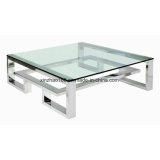 Rectangle Stainless Steel Glass Dining Table