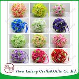 Fabric Artificial Flowers Silk Rose Pomander Wedding Party Home Decoration Kissing Ball