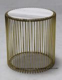 Replica Restaurant Leisure Furniture Metal Gold Wire Marble Dining Table
