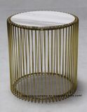 Replica Restaurant Leisure Furniture Metal Gold Wire Marble Dining Table