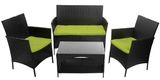 4 Piece Outdoor PE Rattan Wicker Sofa and Chairs Set