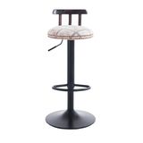 Modern Adjustable Leather Swivel Wood Bar Stools Chair