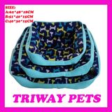 Cheap Printed Fleece Dog Cat Pet Beds (WY161052-1A/C)
