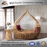 Well Furnir PE Wicker Round Luxury Outdoor Sofa Bed T-080