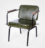 Loft Retro Restaurant Cafe Bar Chair Back of a Chair, Wrought Iron Leisure Chairs, Leather Leather Cushion Do Old Sofa Chair (M-X3523)