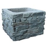Natural Golden Yellow Slate Stone Cement Pillar (SMC-PC014)