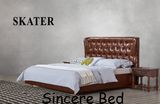 B003 American Style Bedroom Leather Bed
