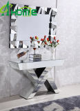 Silver Mirror Dressing Table with Triple Mirror Europe Vintage Style Bedroom Furniture Set