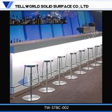 Modern Design LED L-Shape Solid Surface High Gloss Bar Counter