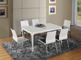 Tempered Glass Dining Table with Stainless Steel Oaken Frame (CT-193)