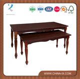 Set of 2 Cherry Wood Nesting Table for Retail Store
