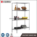 Hot Sale Us Household Adjustable 4 Tiers Chrome Metal Book Rack /Book Case