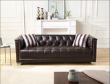 Classic Living Room Chesterfield Leather Sofa