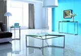 Modern Stainless Steel Tempered Glass Coffee Table