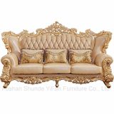 Classic Leather Sofa with Cabinets for Living Room Furniture
