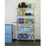 Hot Sale 5 Shelf Heavy Duty Chrome Metal Utility Room Storage Rack Shelving with Slide Wire Basket