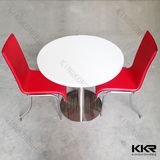 Modern White Food Court Restaurant Round Dining Table