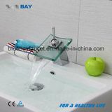 Wenzhou Bathroom Chrome Glass Waterfall Basin Mixer