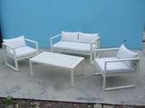 Simple Wooden Lounge Sofa Set Garden Patio Outdoor Furniture (FS-4115+FS-4116+FS-4117)