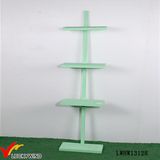 Nice Green Paint 4 Tiered Free Standing Wooden Floor Shelf