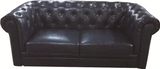 MID-Century Modern Microfiber Leather Tufted Chesterfield Loveseat Sofa