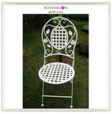Vintage White Folding Metal Dining Room Chair (PL08-5135)