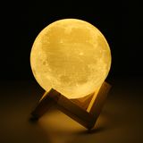 Rechargeable 3D Print Moon Lamp 2 Color Change Touch Switch Bedroom Bookcase Night Light Home Decor Creative Gift