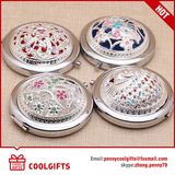 Top Quality Silvery Vintage Hollow out Folding Compact Makeup Mirror