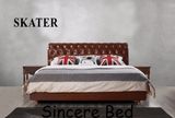 B002 Modern Bedroom Bed American Style Leather Bed