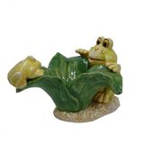 Garden Decoration Lovely Ceramic Frog Plate Crafts