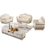 Genuine Leather Sofa with Cabinet for Living Room Furniture