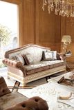 0062 Fresh White Solid Wood Classical Fabric Sofa