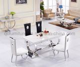 Modern Stainless Steel Leg Marble Dining Table for Dinningroom Set